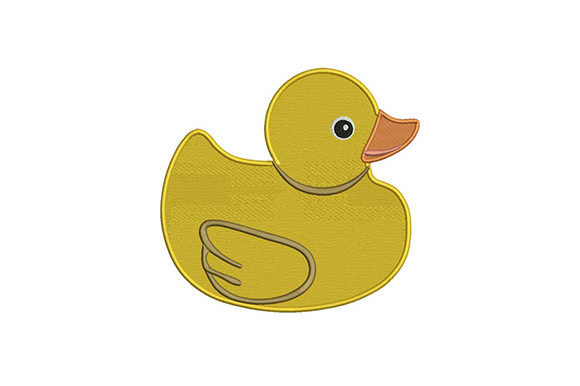 A Cute Rubber Duck Embroidery Design for Boutique Apparel