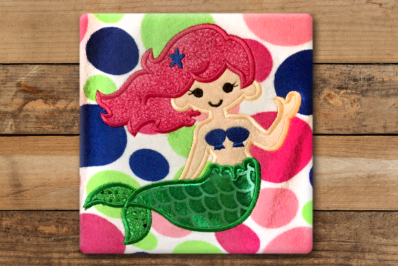 A Sweet Mermaid Applique for Personalized Summer Gifts