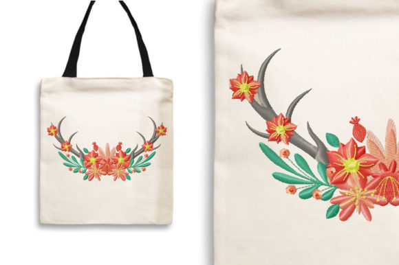 An Embroiderer's Review: Deer Antler with Flower Crown