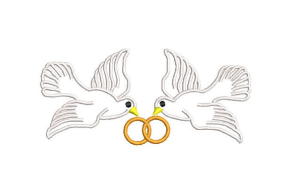 An Embroidery Designer's Review: Doves with Wedding Rings