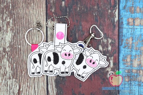 Embroidery Designer Review: Cow Cartoon ITH Keyfob
