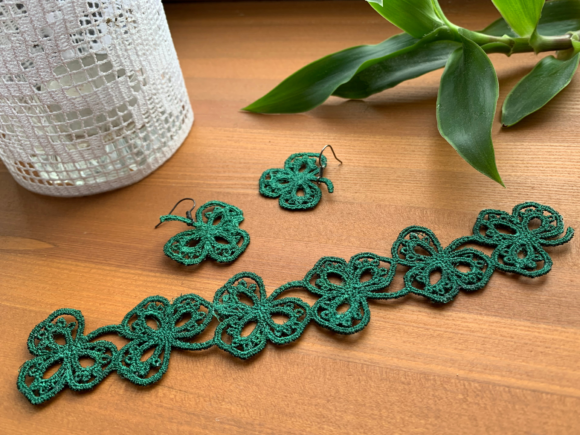 FSL Shamrock Earrings Bracelet for Festive Holiday Crafting